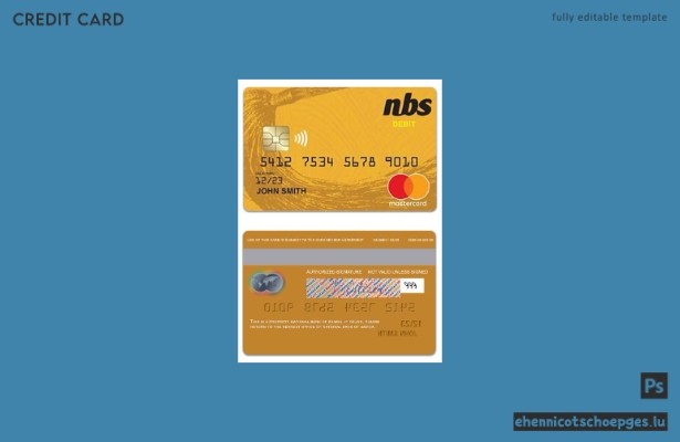 Beispielvorschau der Debit-Mastercard der Samoa National Bank of Samoa